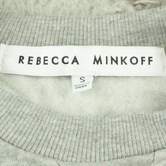 Rebecca Minkoff Cropped Sweatshirt Womens Small Gray Open Back Tie - Picture 4 of 11